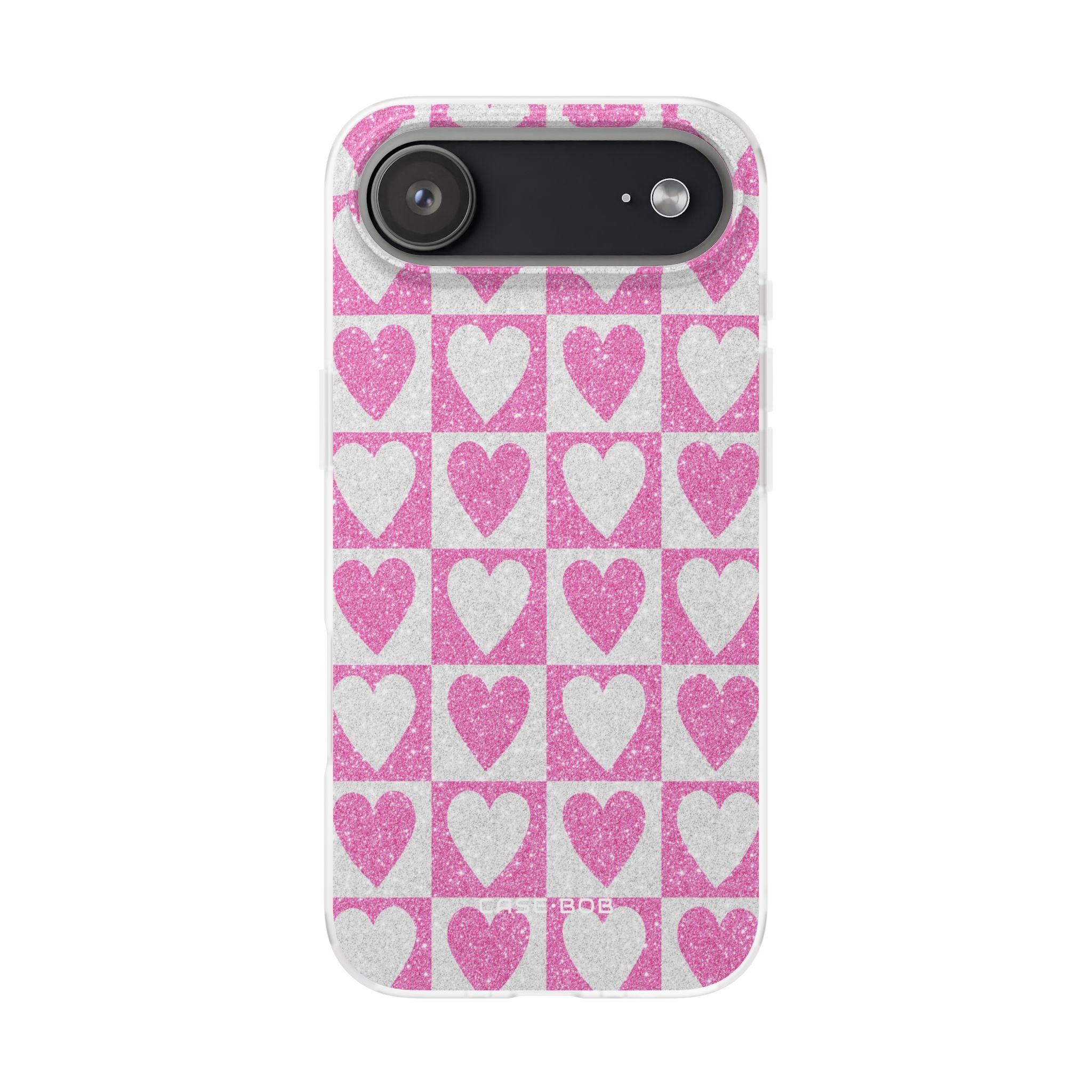Glitter Heart Grid iPhone 17 Air Case - Soft