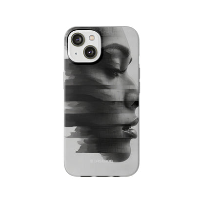 Abstract Glitch Portrait | Flexible Phone Case for iPhone