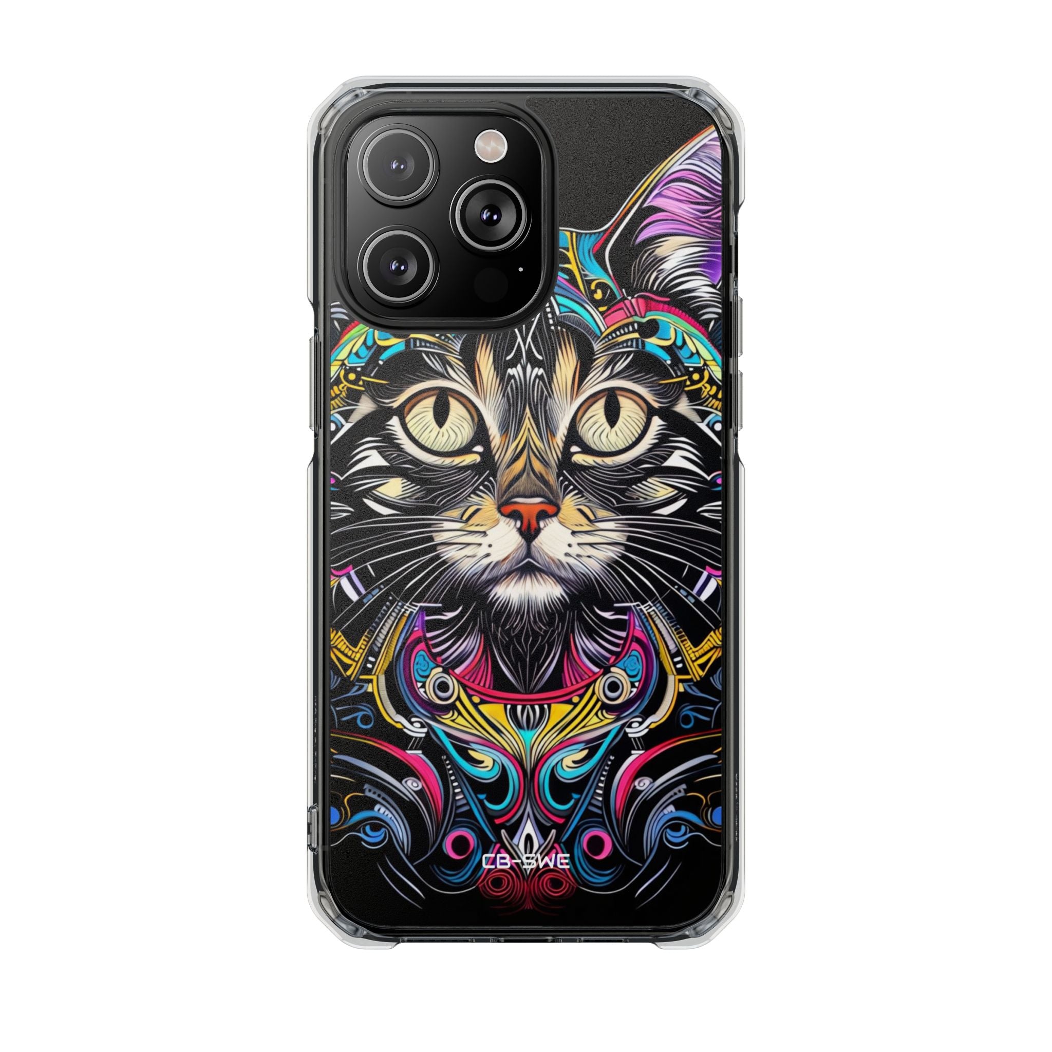 Psychedelic Cat Mirage iPhone Case - Impact