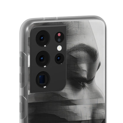 Abstract Glitch Portrait | Flexible Phone Case for Samsung Galaxy