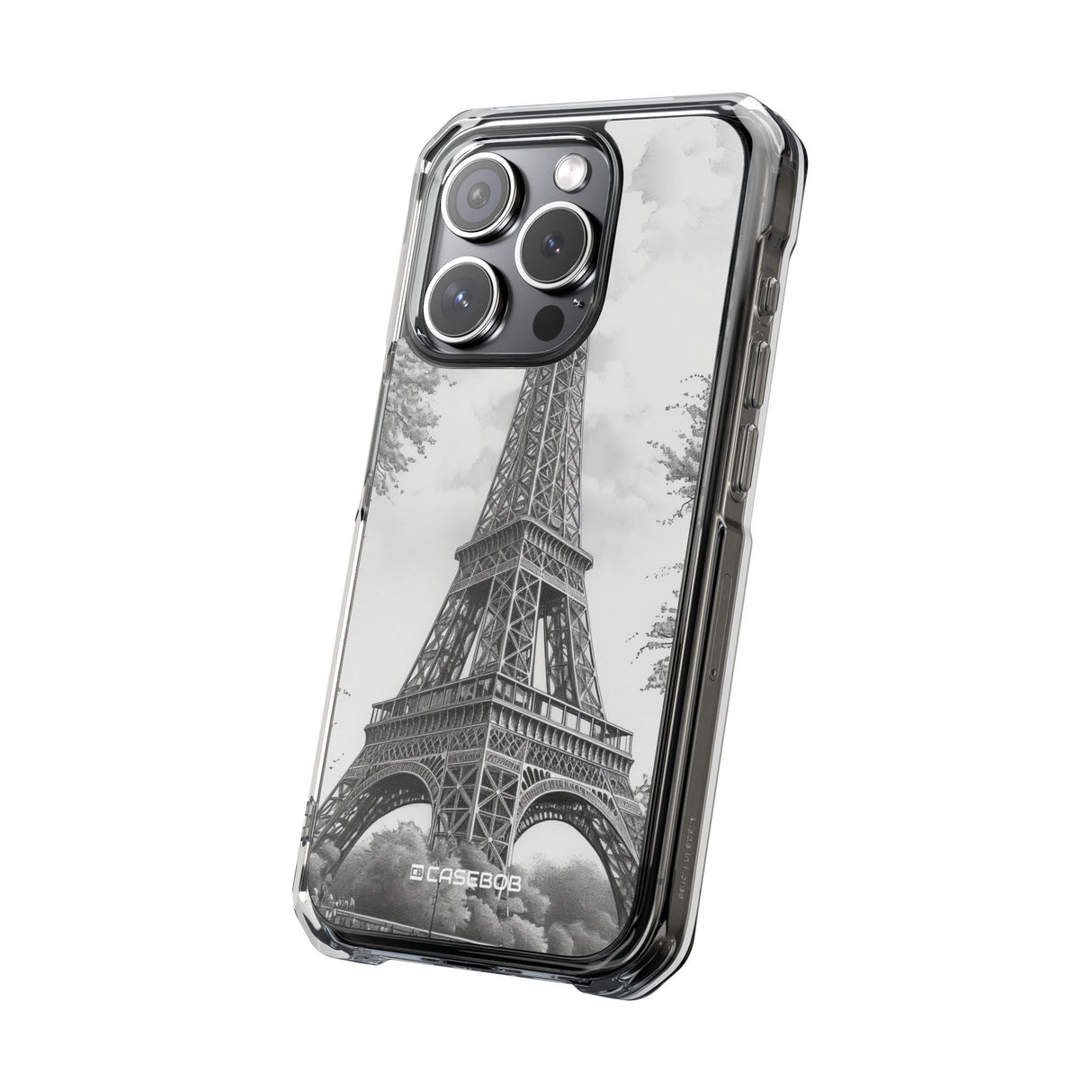 Parisian Monochrome Majesty - Phone Case for iPhone (Clear Impact - Magnetic)