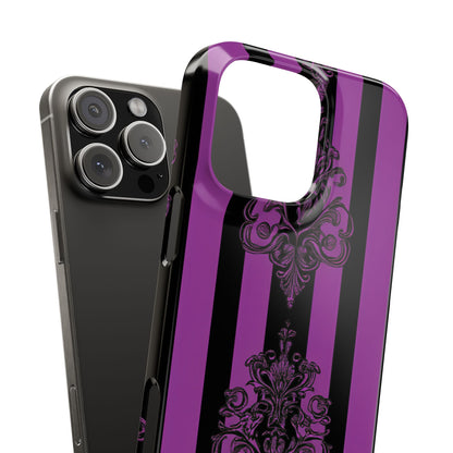 Gothic Elegance with Vertical Stripes and Ornamental Motifs iPhone 16 - Slim Phone Case