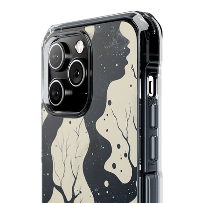 Organic Fluid Silhouettes with Cosmic Depth iPhone 14 - Clear Impact Phone Case