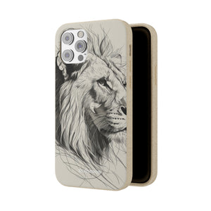 Majestic Linework Lion | Biodegradable Phone Case