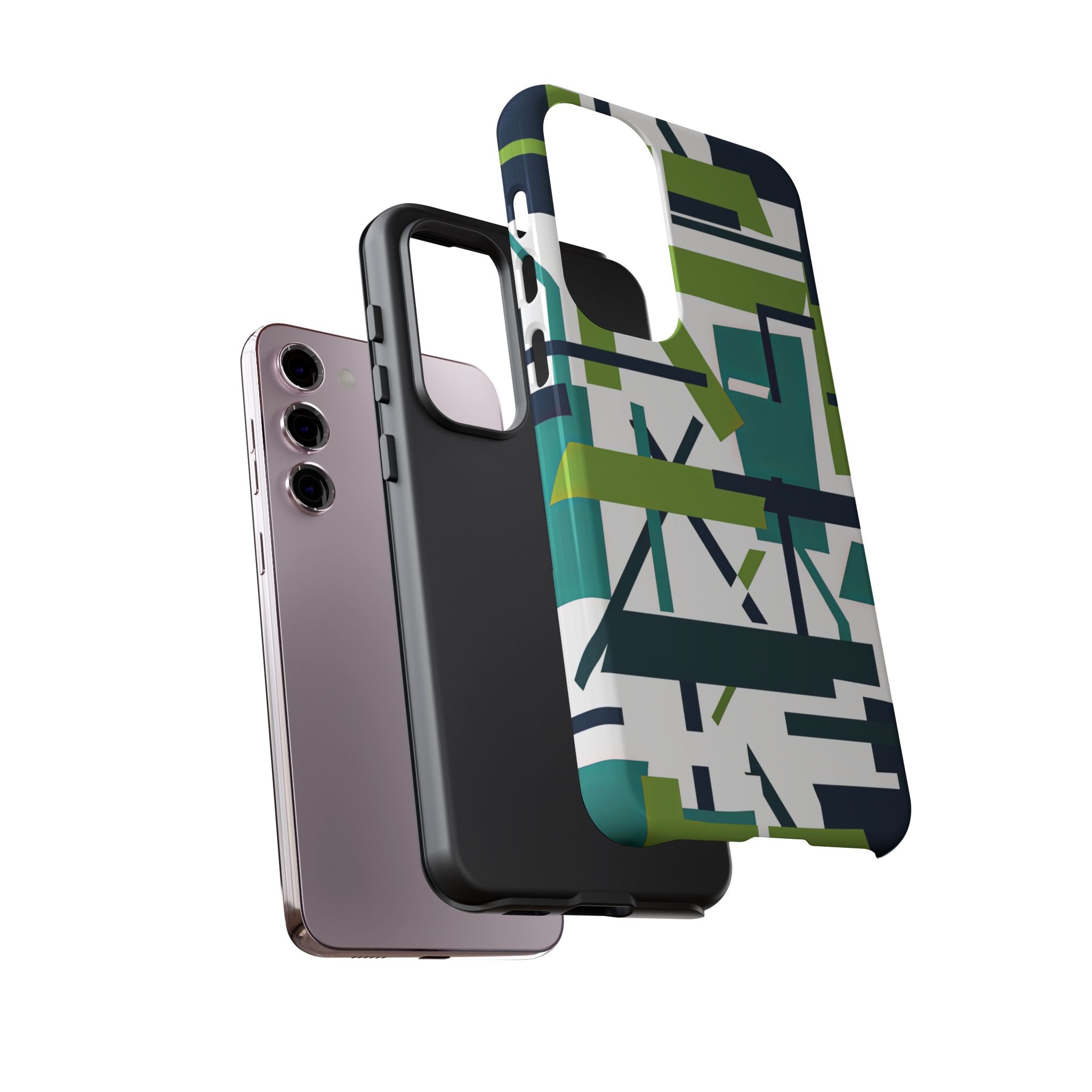 Green Geometry Glide Samsung S23 - Tough Phone Case