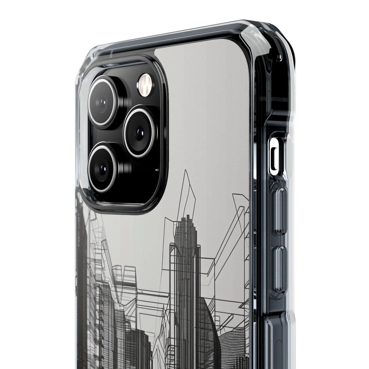 Urban Wireframe – Handyhülle für iPhone (Clear Impact – Magnetisch)