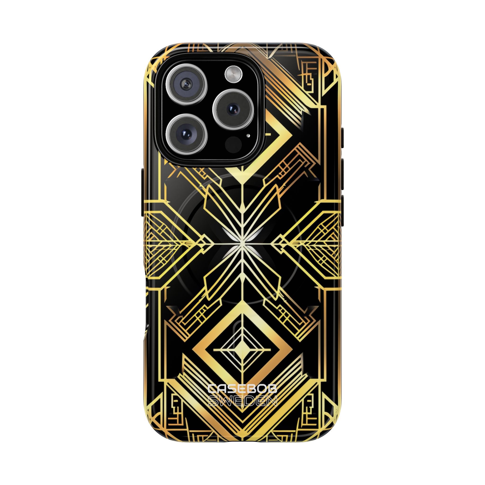 Golden Geometric Symphony iPhone 16 - Tough+