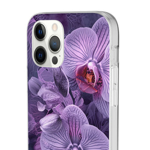 Strahlendes Orchideen-Design | Handyhülle für iPhone (flexible Hülle) 