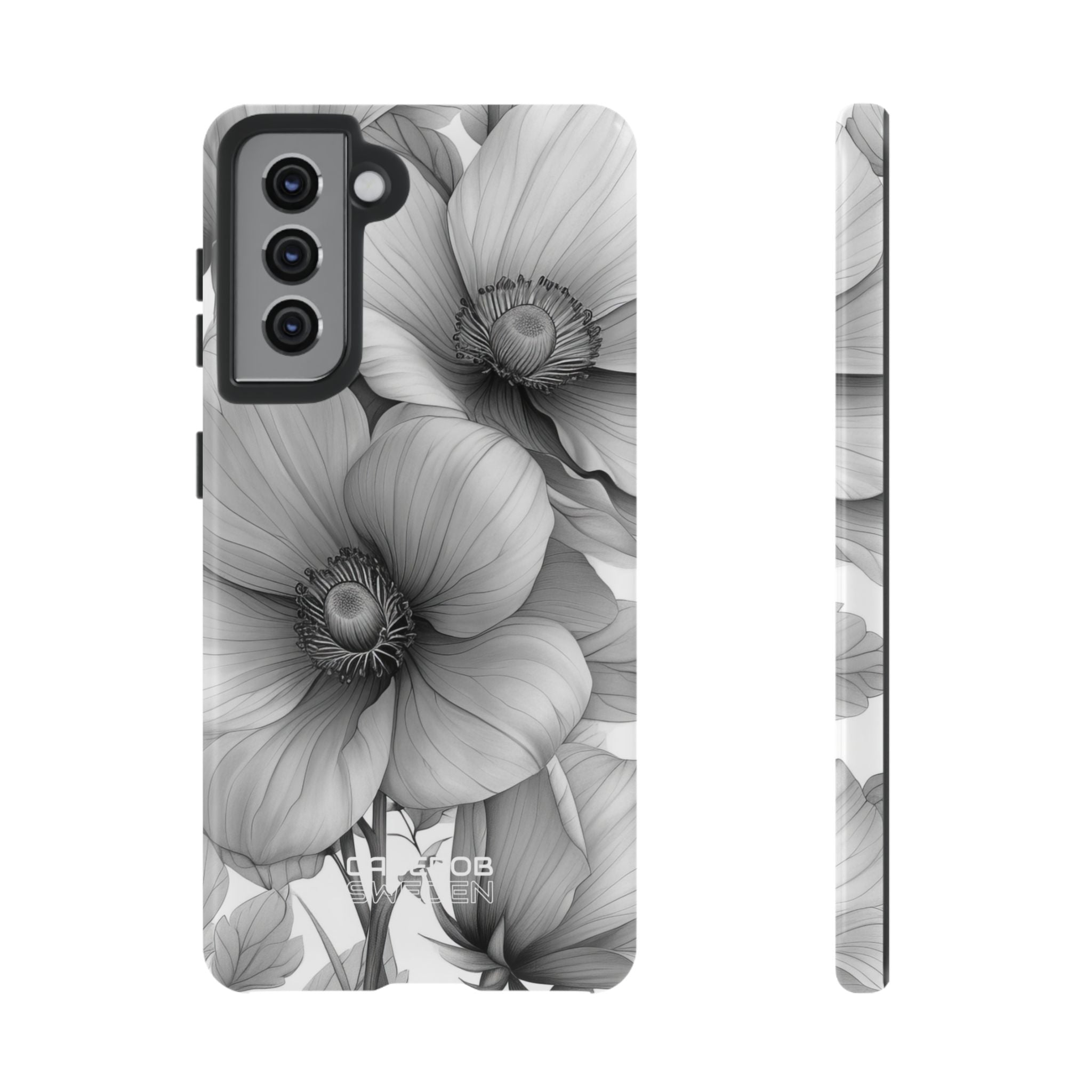 Grayscale Floral Harmony  Samsung S21 - Tough