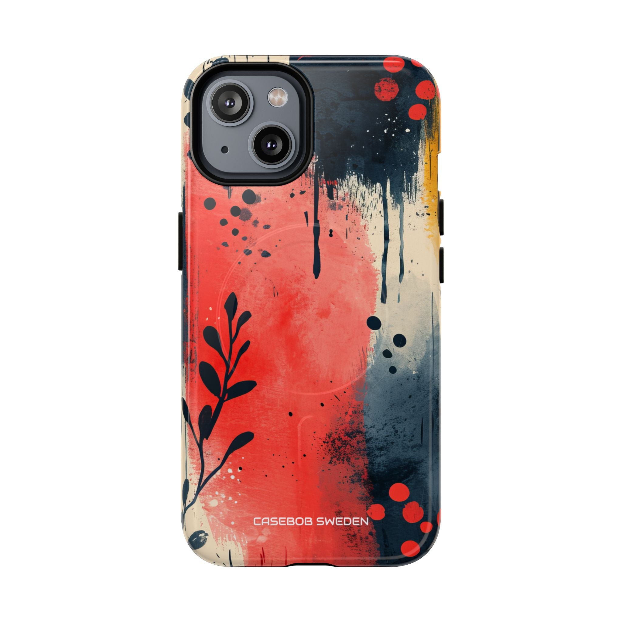 Red Blue Abstract Florals - Tough+ iPhone 14 Phone Case