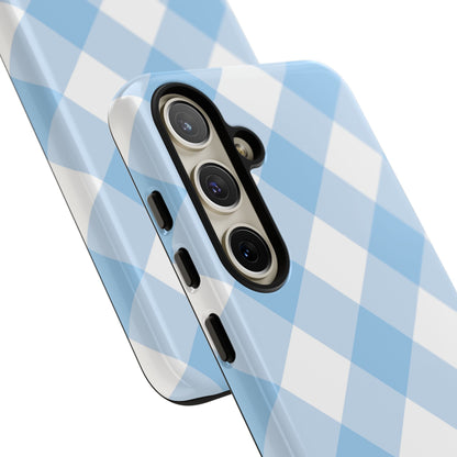 Soft Blue Gingham Elegance - Samsung Case