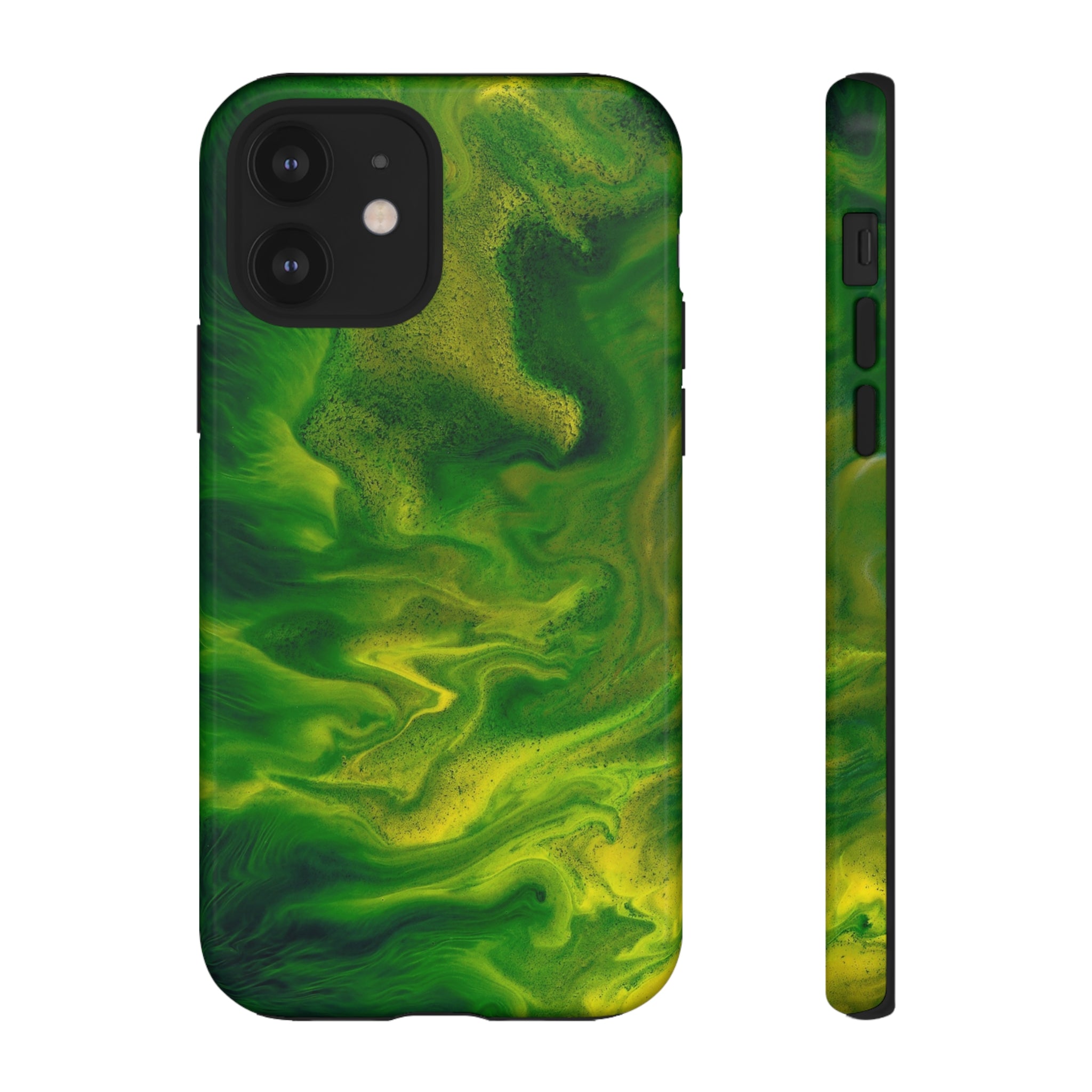 Green Smoke Ink Art iPhone Case (Protective) iPhone 12 Glossy Phone Case