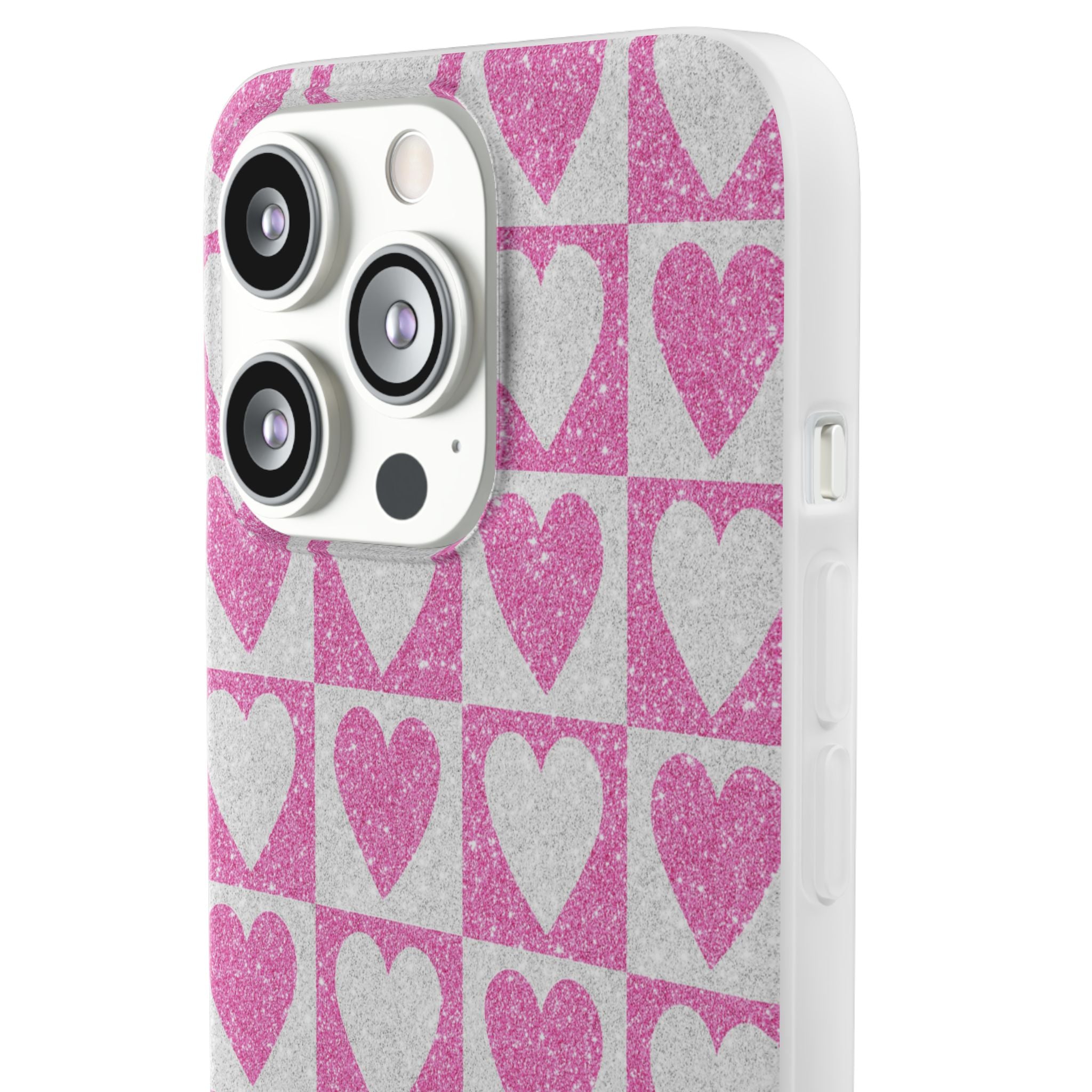 Glitter Heart Grid iPhone 13 Pro - Soft