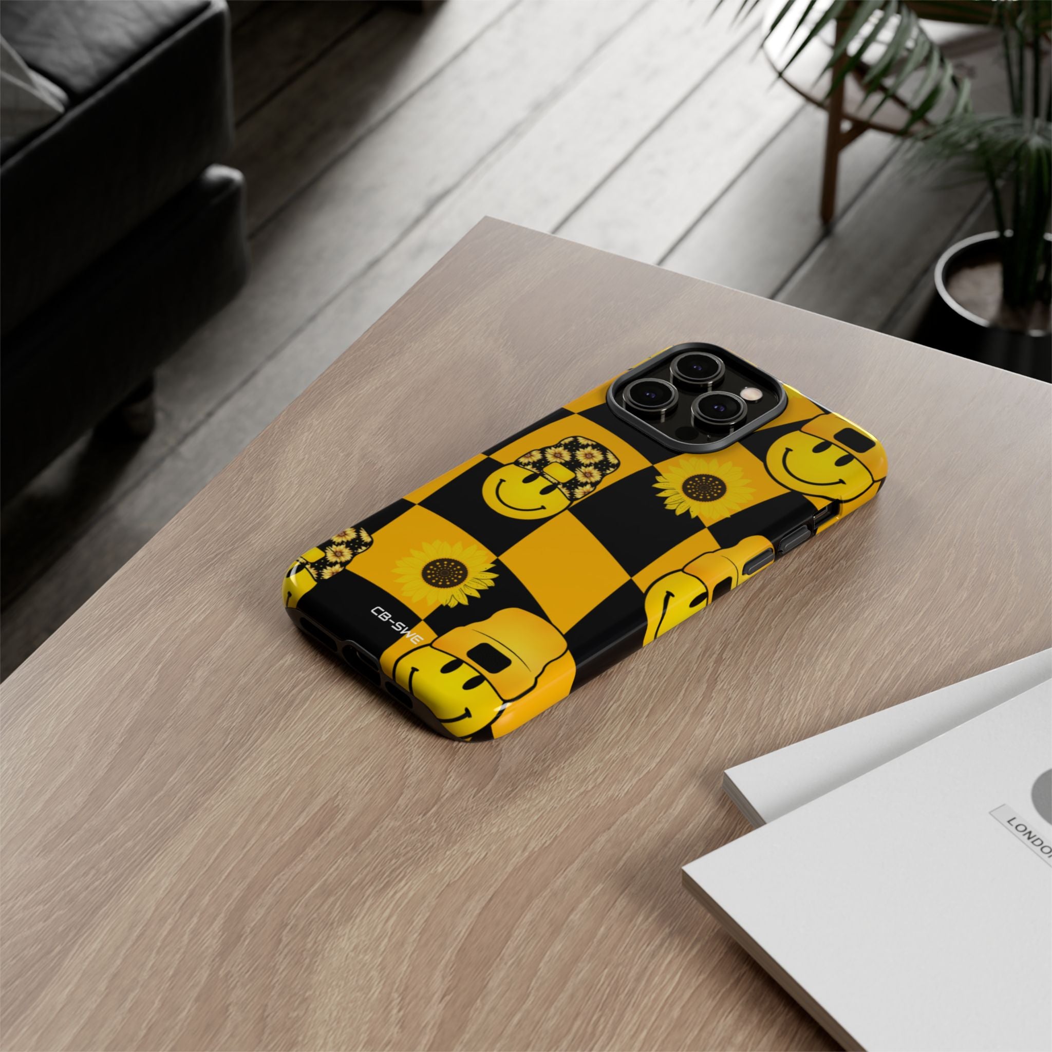 Joyful Checkered Smiles - iPhone Case