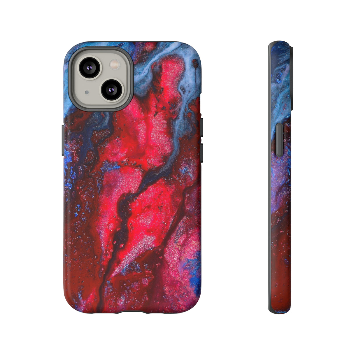 Neon Red Ink Art iPhone Case (Protective) iPhone 14 Matte Phone Case