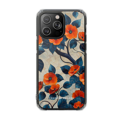 Orange Blossoms Mosaic Harmony iPhone 14 - Clear Impact Phone Case