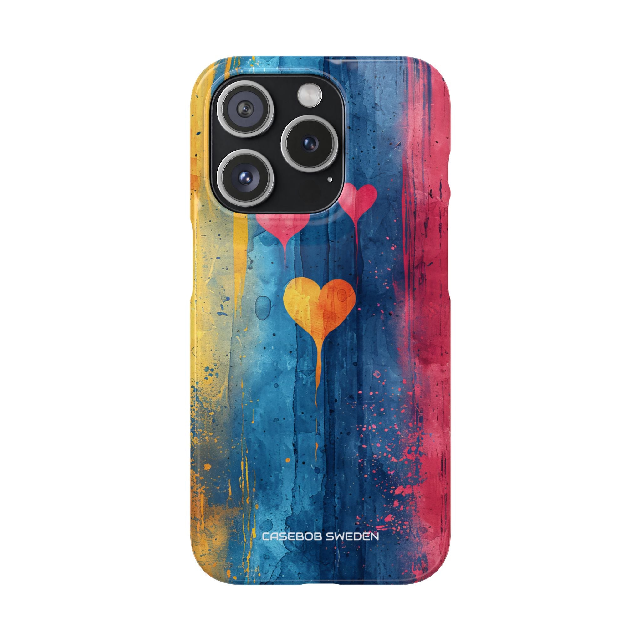 Hearts Watercolor Art - Slim iPhone 15 Phone Case