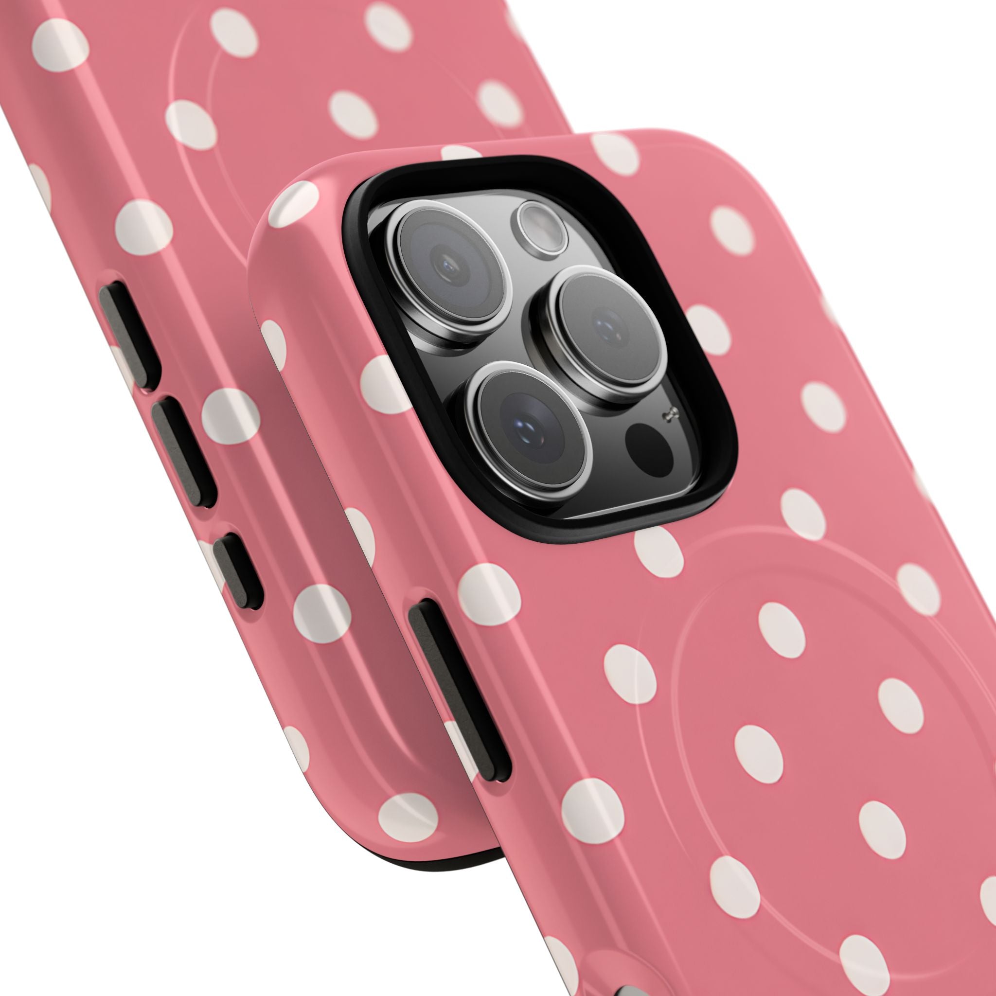 Pink White Polka Dots iPhone 16 - Tough+