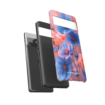 Harmonious Blooming Blues and Pinks Google Pixel 6 - Tough Phone Case