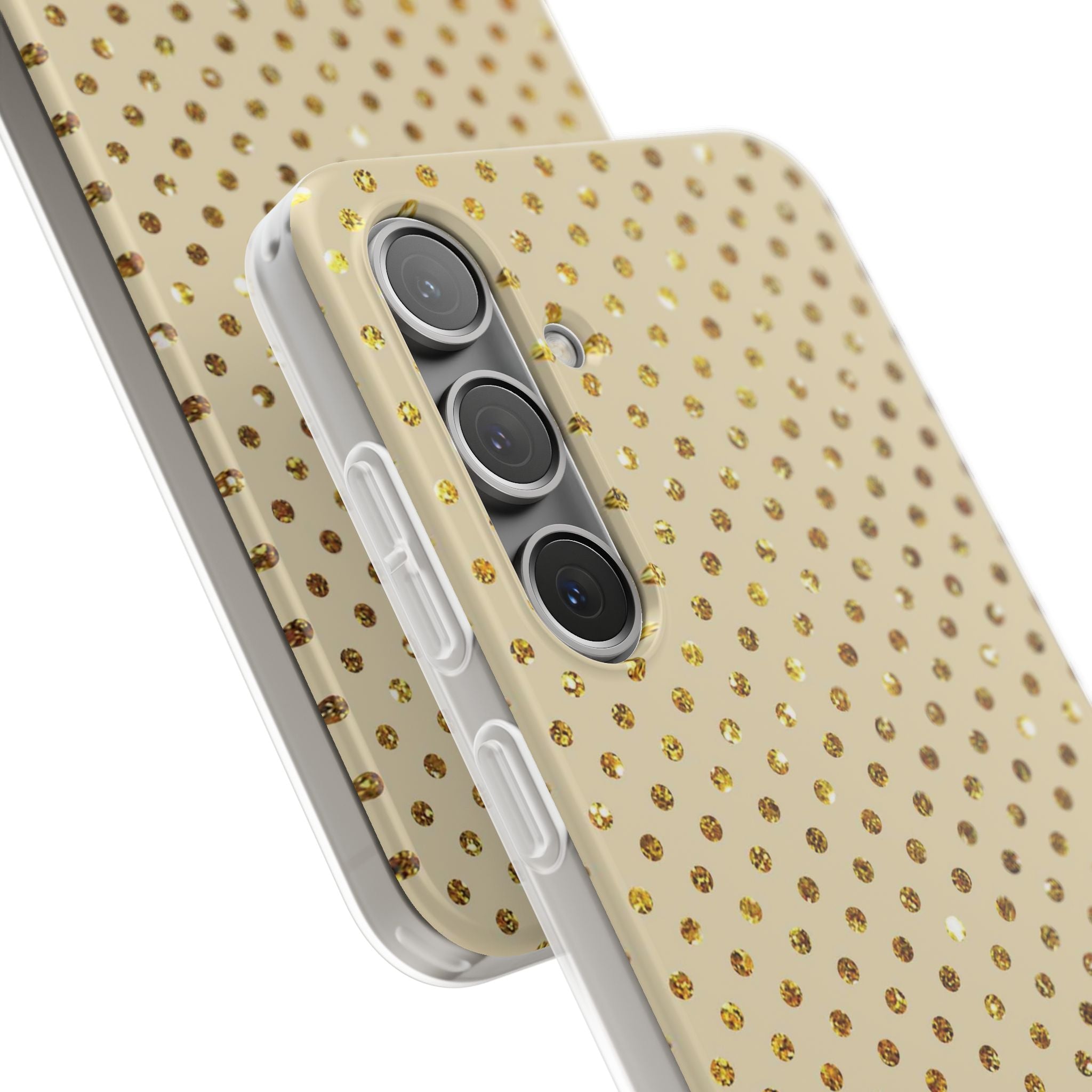 Gold Sparkle Grid Samsung S24 Plus Case - Soft