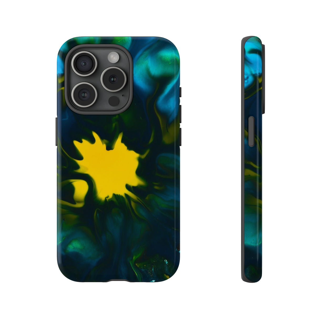 Yellow Spot Ink Art - Protective Phone Case