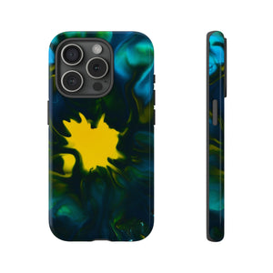 Yellow Spot Ink Art - Protective Phone Case