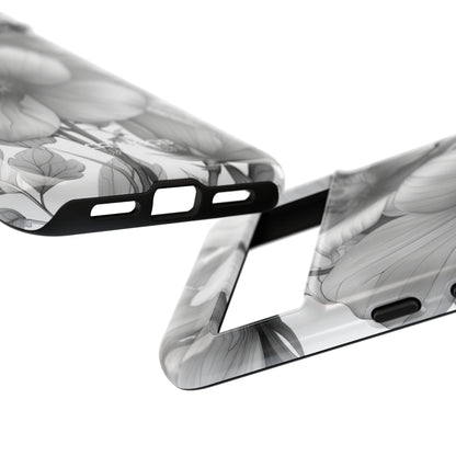 Grayscale Floral Harmony Google Pixel 8 - Tough