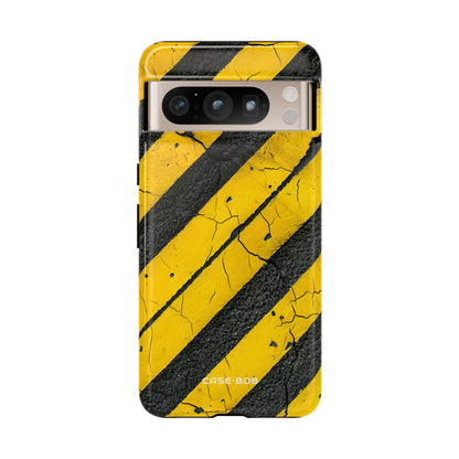 Yellow Stripe Distress Google Pixel 8 Pro Case - Tough