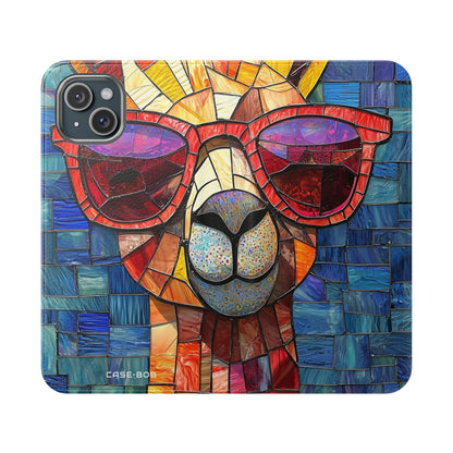 Sunglass Llama Mosaic - iPhone 15 Plus Case - Wallet