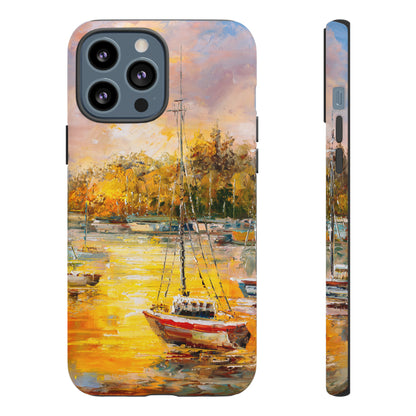 Oil Painting - Harbor View - Protective Phone Case