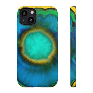 Neon Blue Ink Art iPhone Case (Protective) iPhone 13 Matte Phone Case