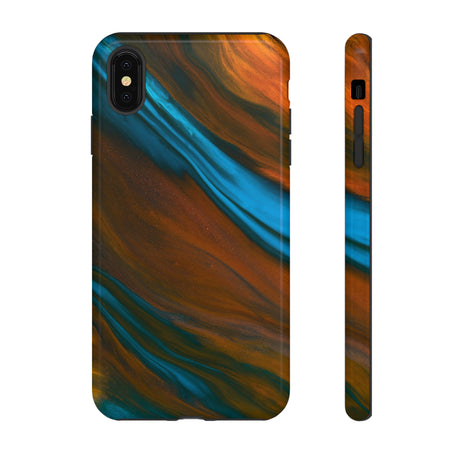 Orange Swipes Ink Art iPhone Case (Protective) iPhone XS MAX Glossy Phone Case