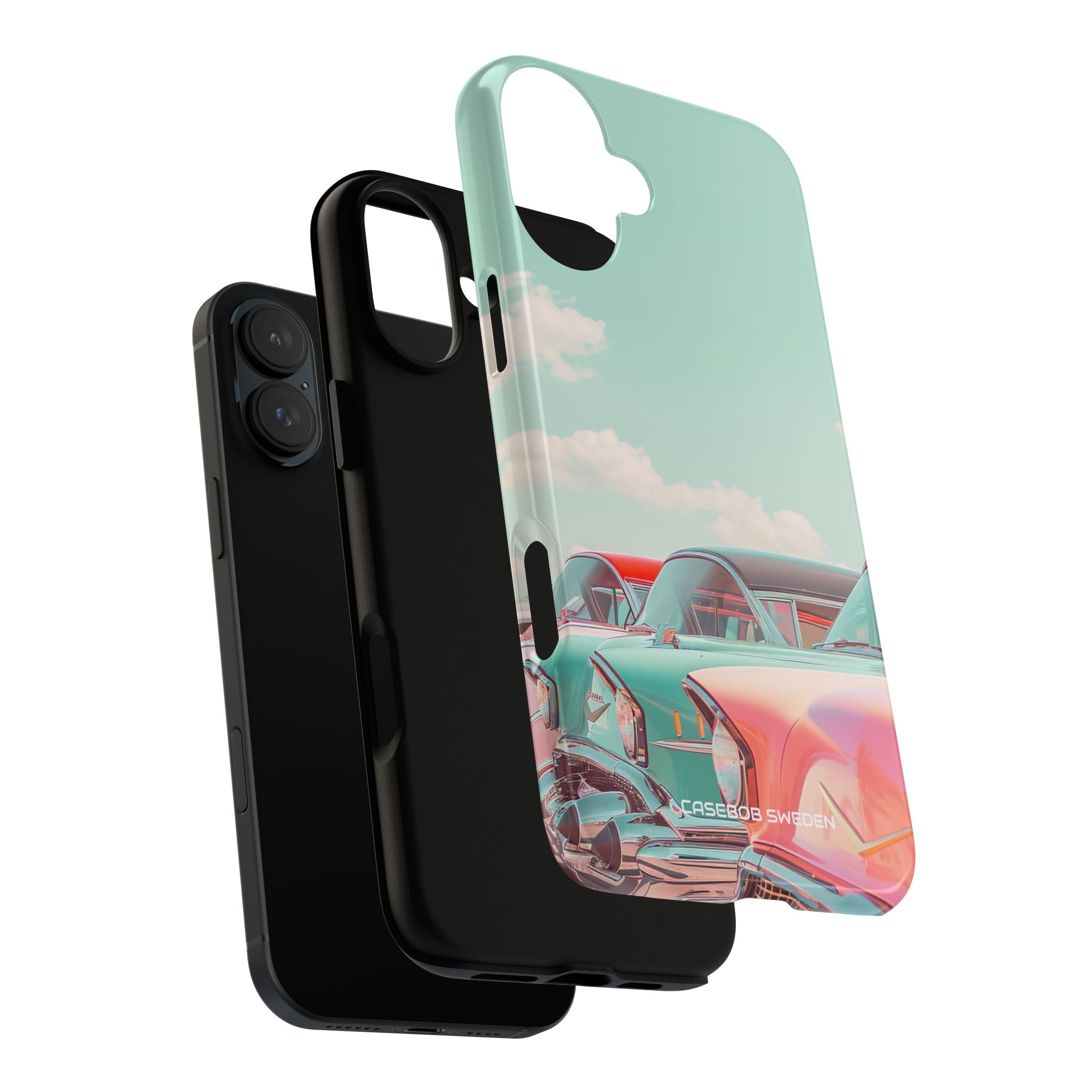 Vintage Turquoise Cars - Tough iPhone 16 Phone Case