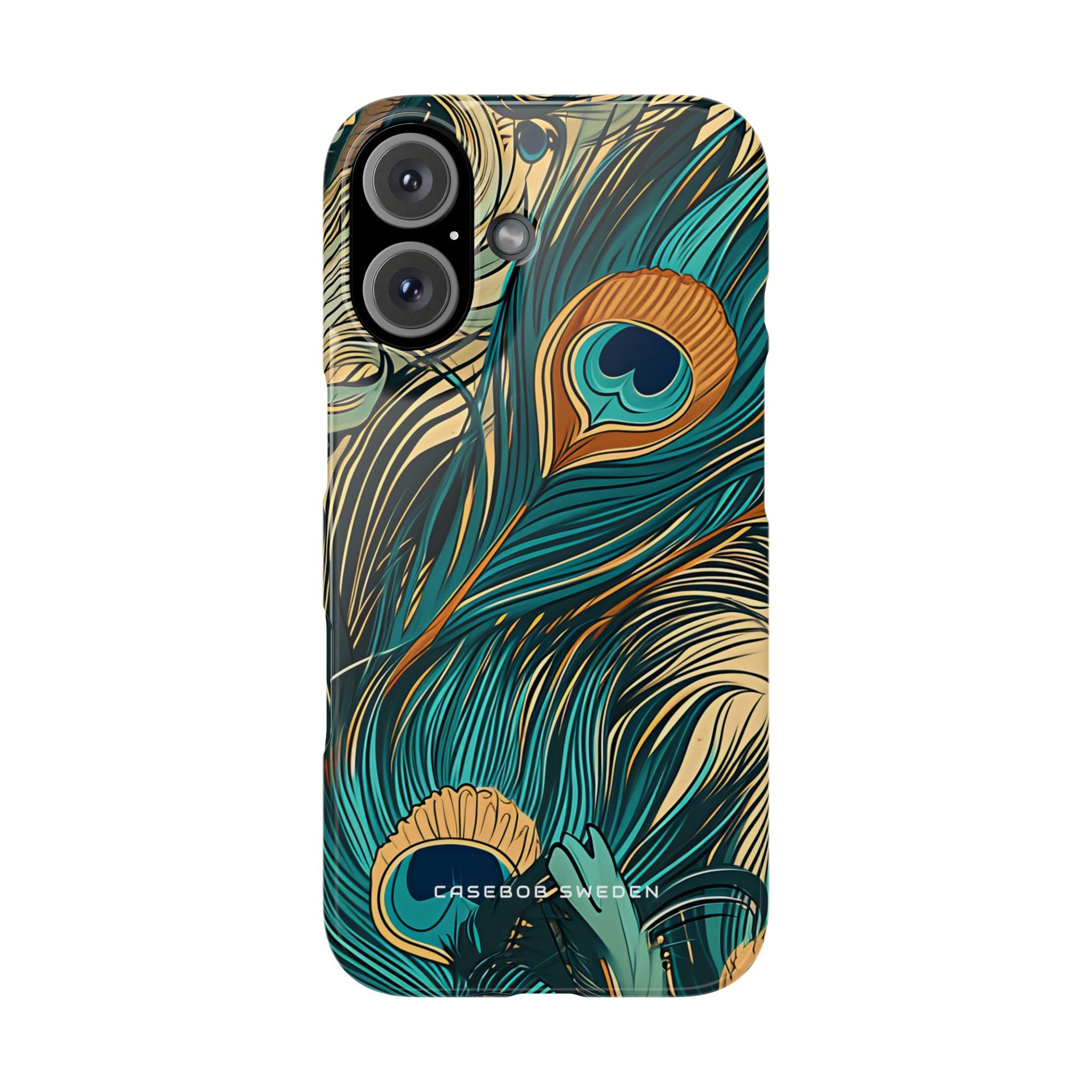 Jugendstil Pfau Eleganz iPhone 16 - Schlanke Handyhülle