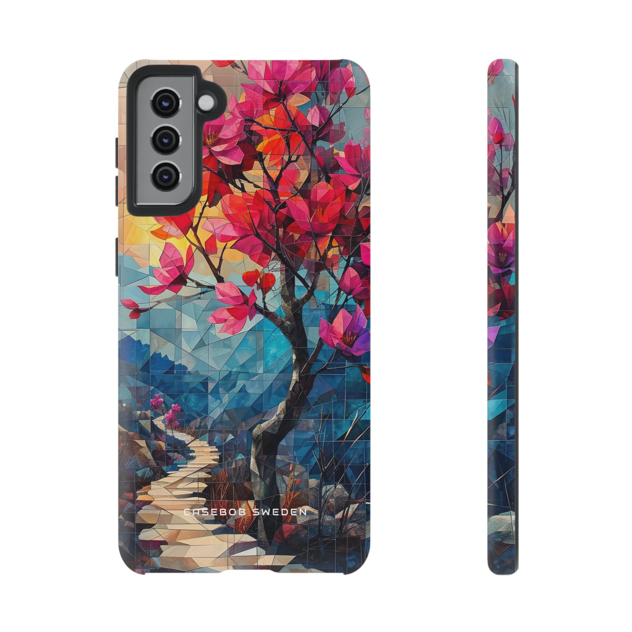 Vibrant Geometric Tree Landscape  Samsung S21 - Tough Phone Case