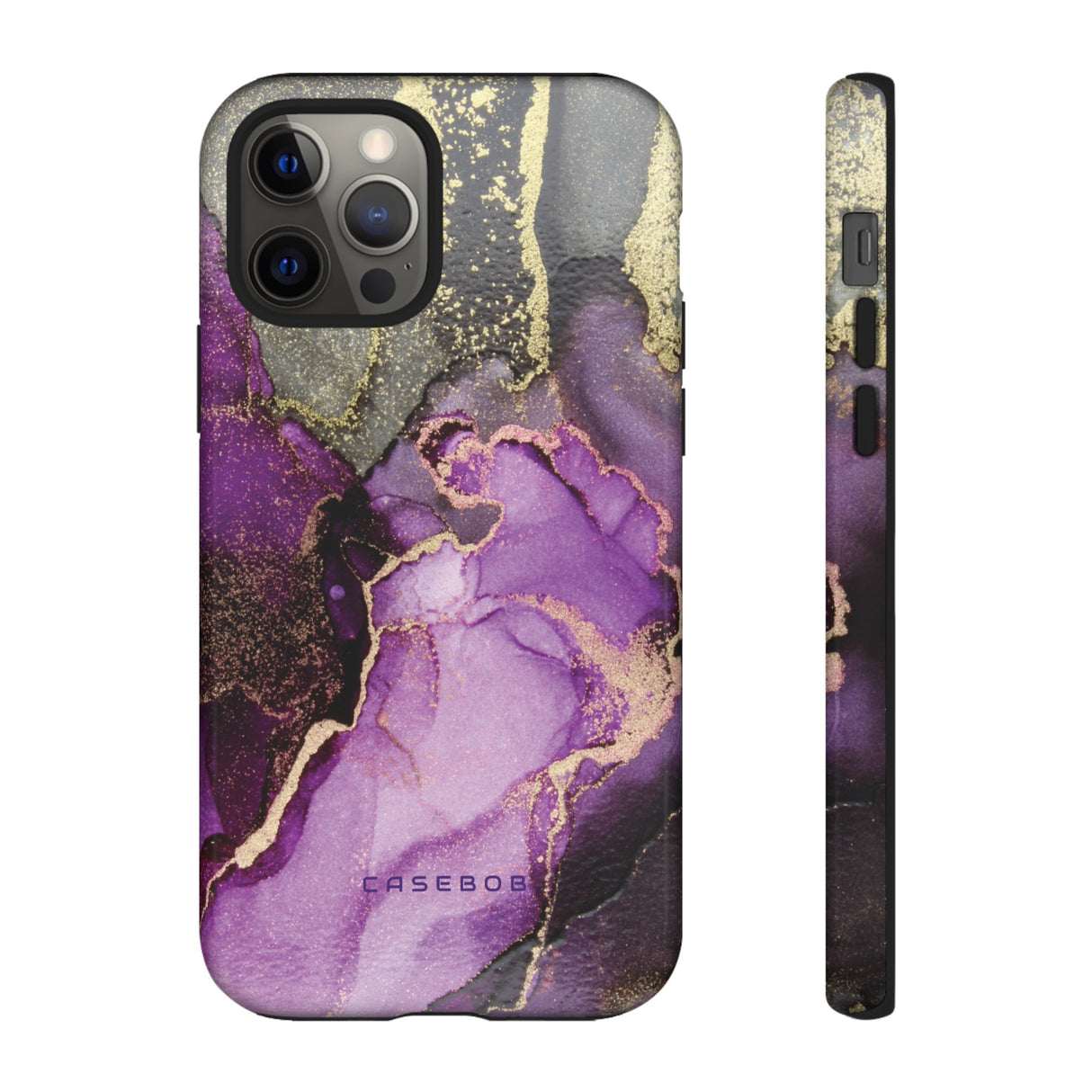 Purple Marble & Gold Phone - Protective Phone Case