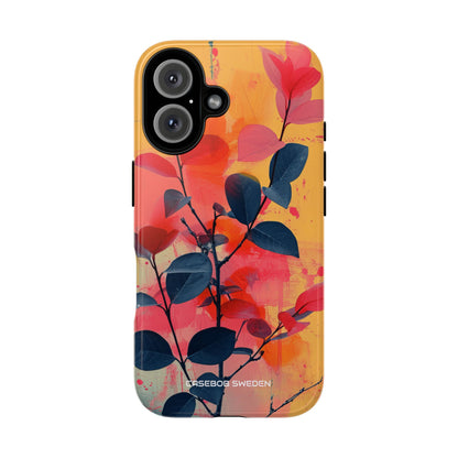 Yellow Botanical Splash - Tough iPhone 16 Phone Case