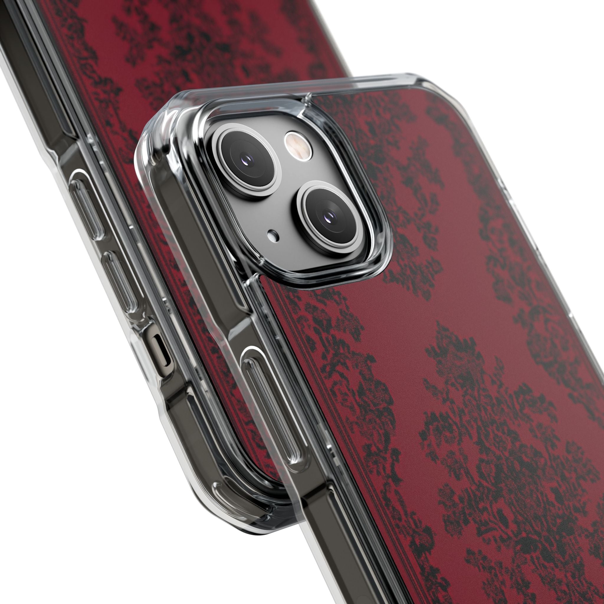 Gothic Crimson Elegance iPhone 14 - Clear Impact Phone Case