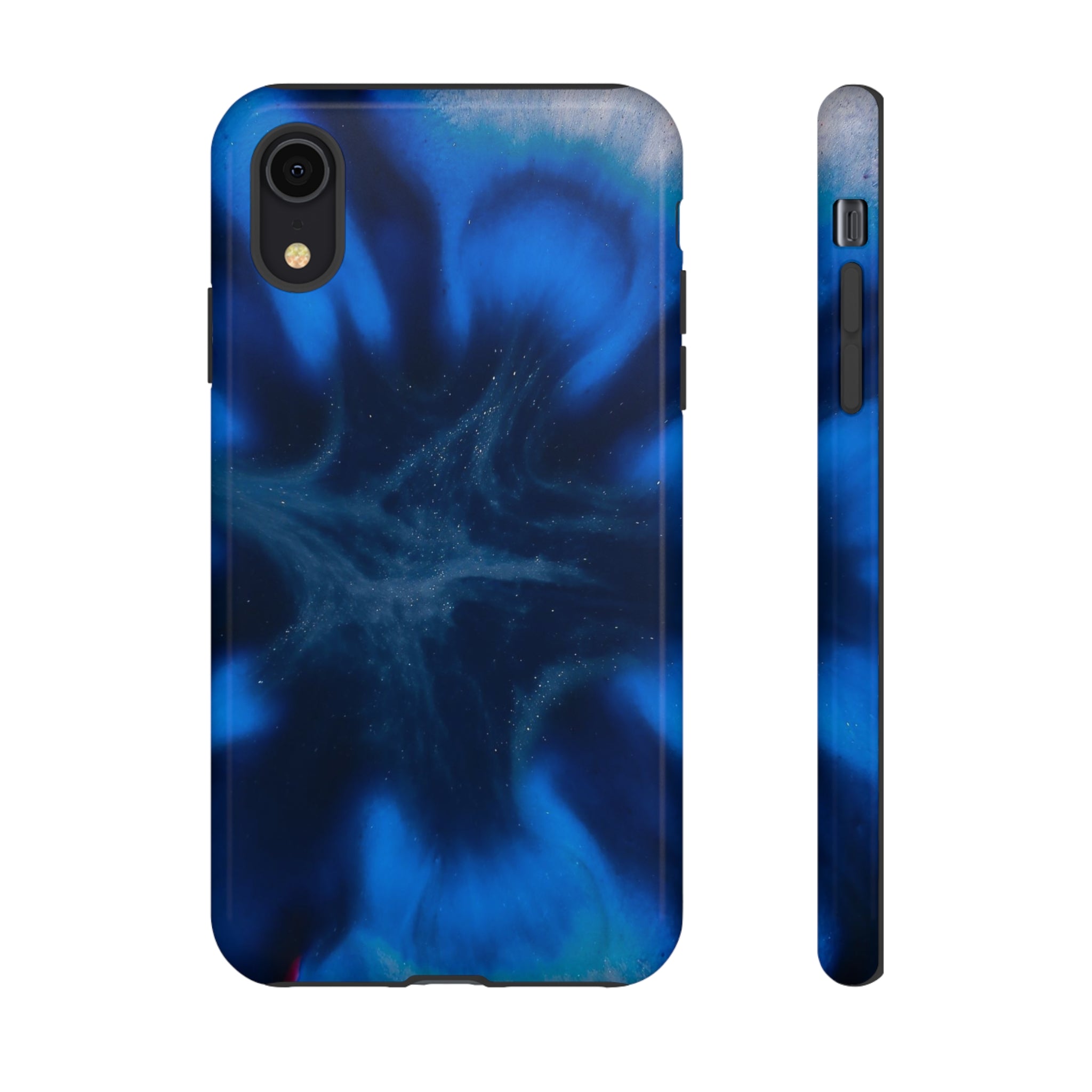 Blue Star Marble Ink Art iPhone Case (Protective) iPhone XR Glossy Phone Case