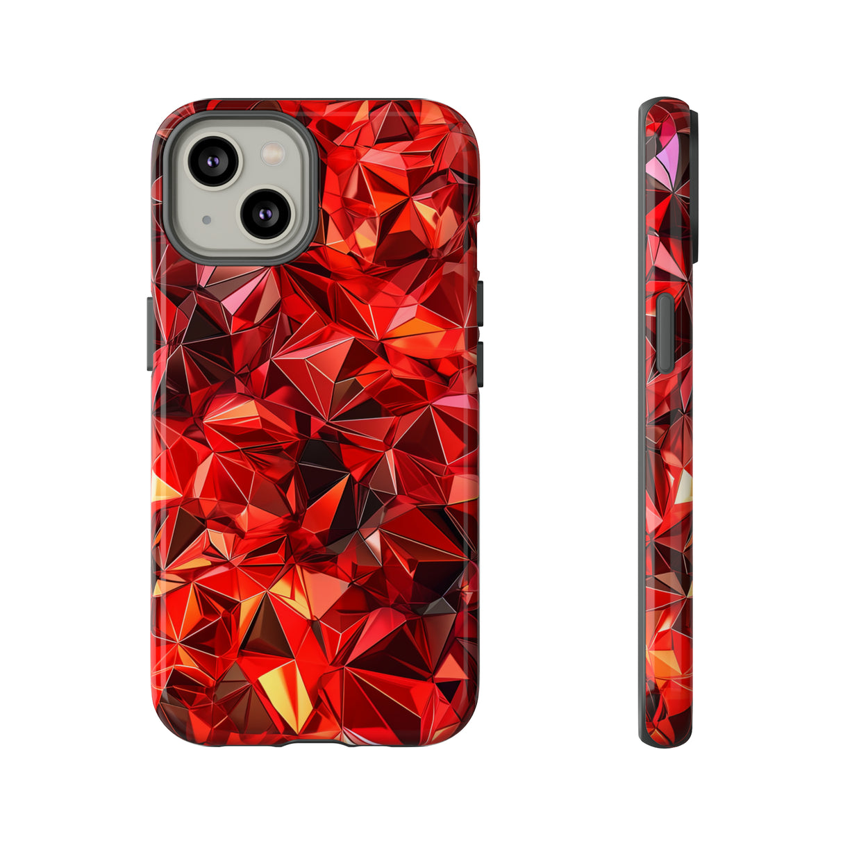 Geometric Red Fusion - Protective Phone Case