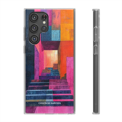 Pink Orange Geometry - Flexi Samsung S22 Phone Case