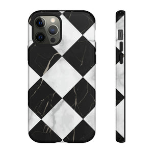 Check Marble - Protective Phone Case