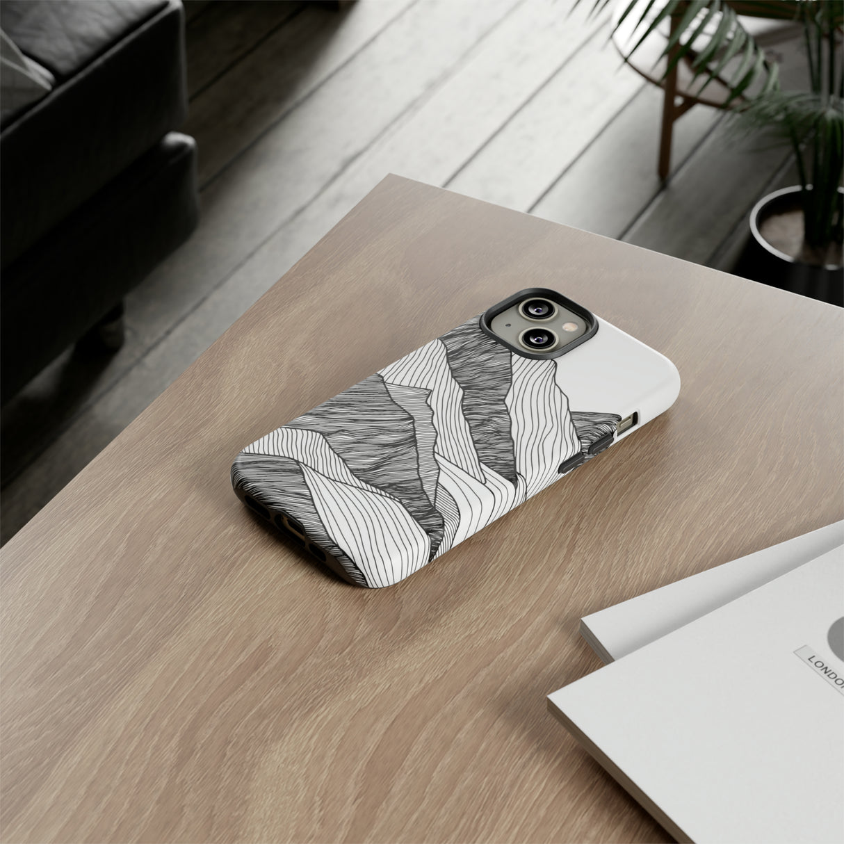 Abstract Mountain Line Art - Protective Phone Case