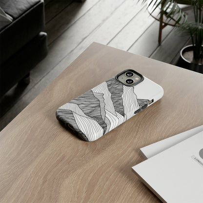 Abstract Mountain Line Art - Protective Phone Case