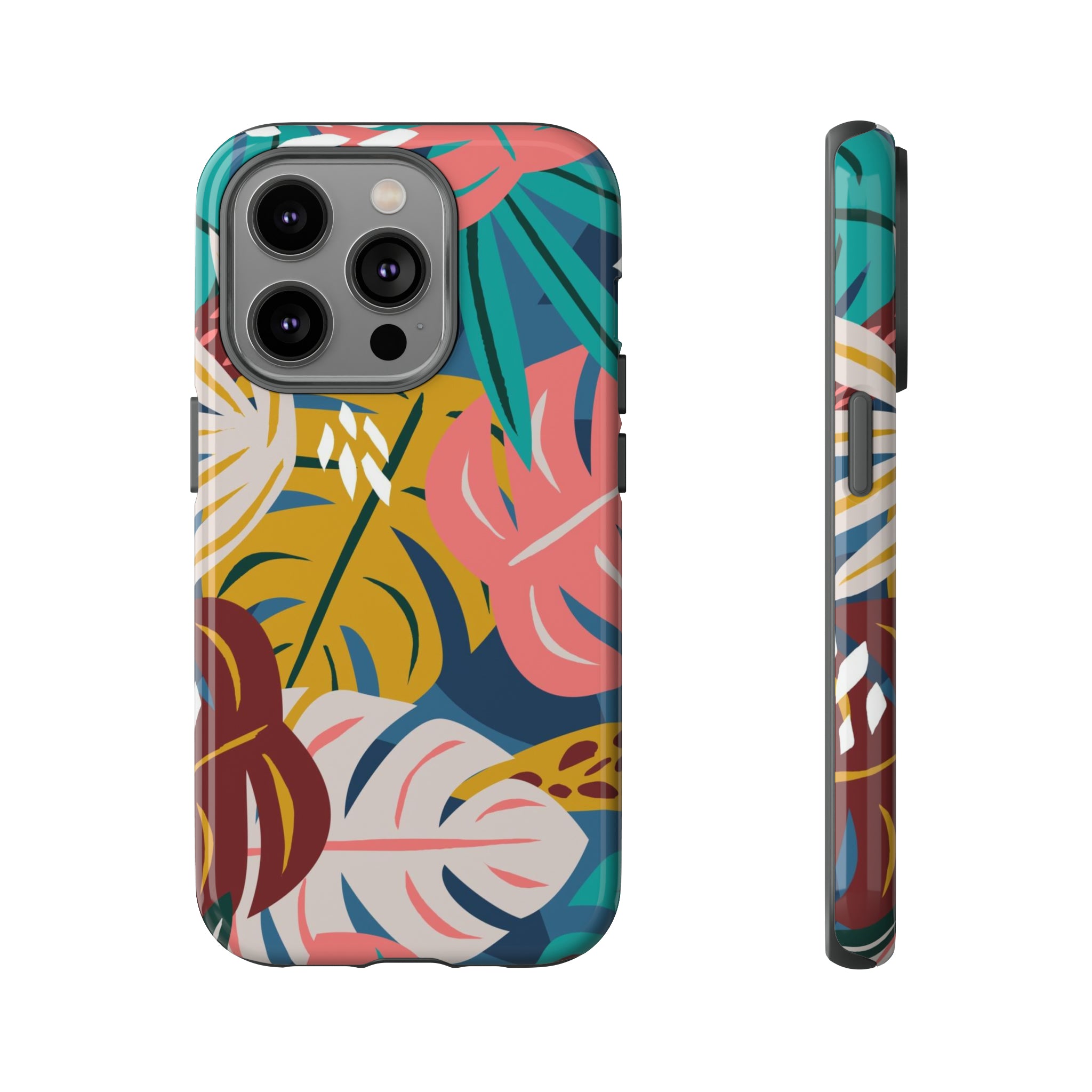 Tropical Leaf Mono - Protective Phone Case