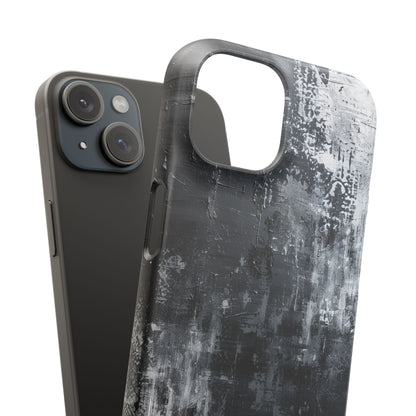 Textured Monochrome Blossom iPhone 15 - Slim Phone Case