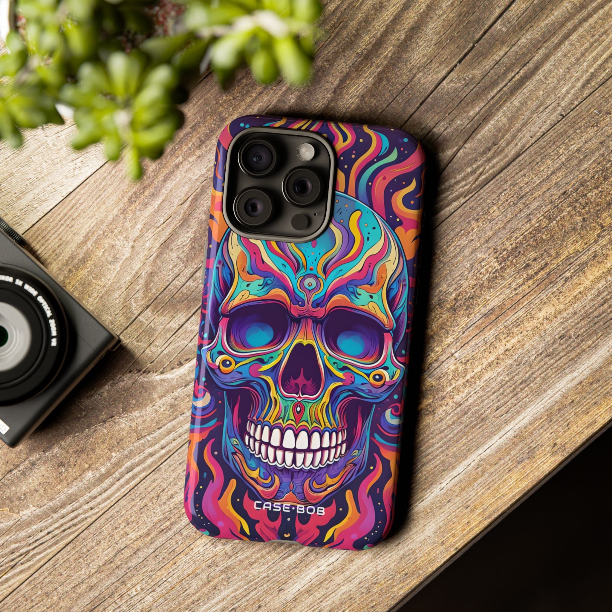 Flaming Skull iPhone 15 Pro Max Case - Tough