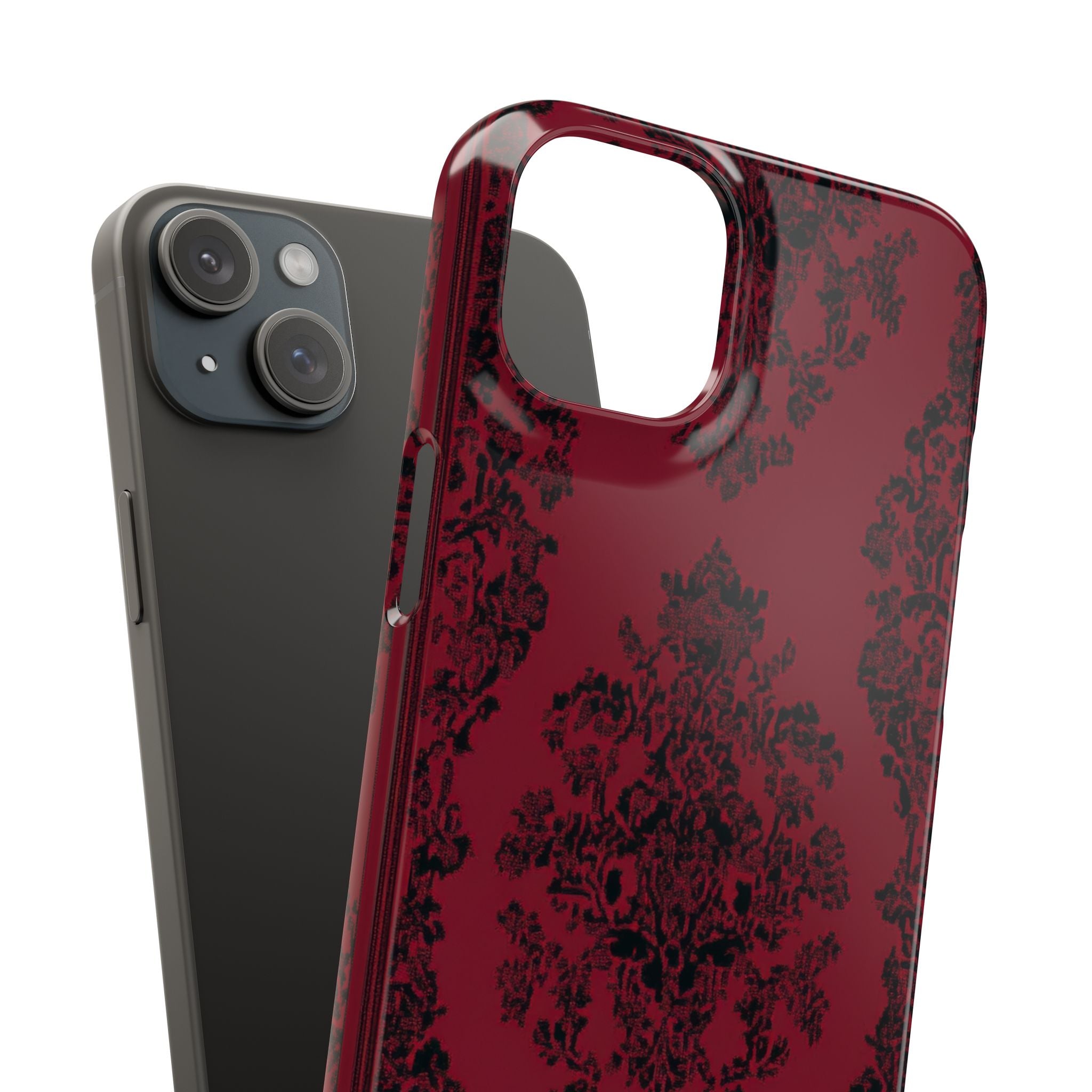 Gothic Crimson Elegance iPhone 15 - Slim Phone Case