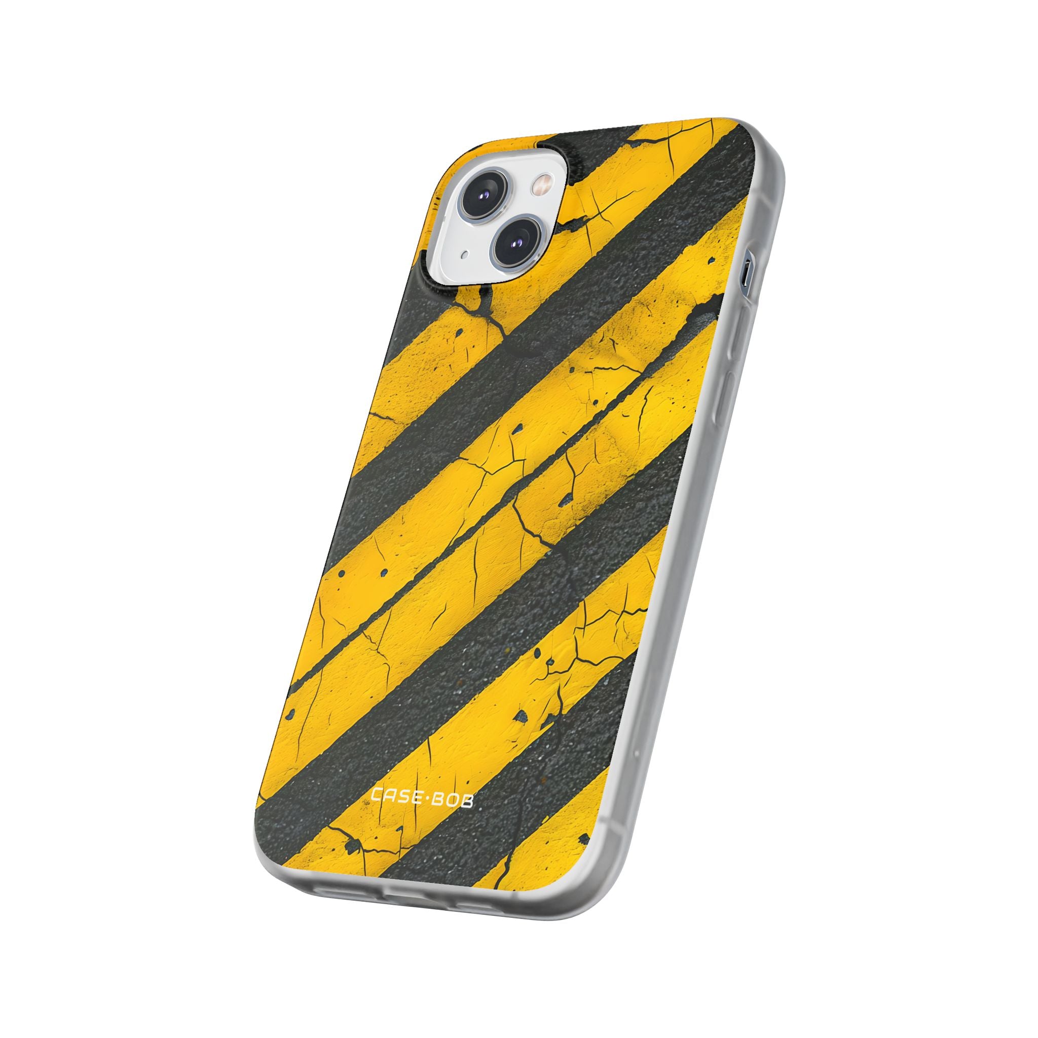 Yellow Stripe Distress iPhone 14 Plus Case - Soft