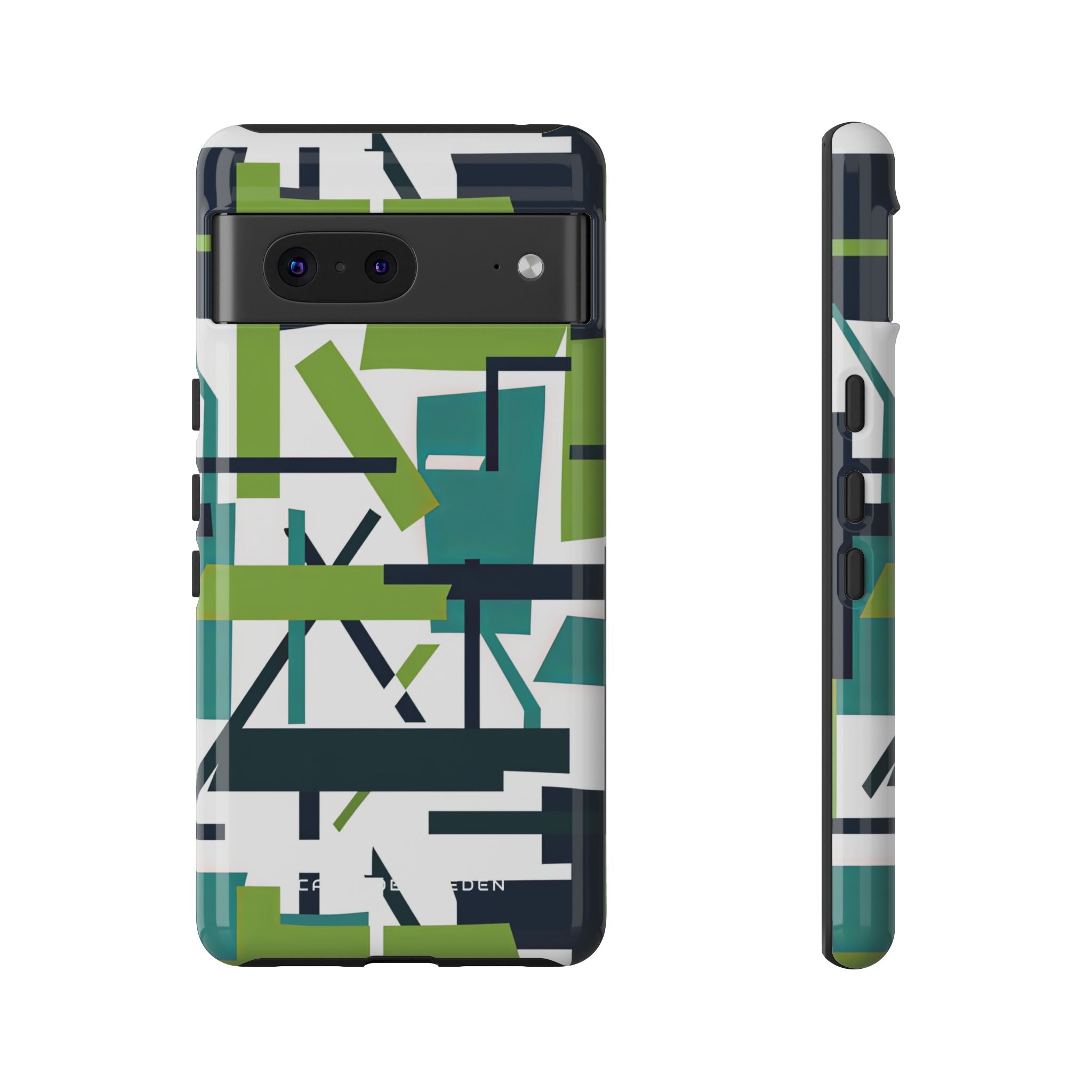 Green Geometry Glide Google Pixel 7 - Tough Phone Case